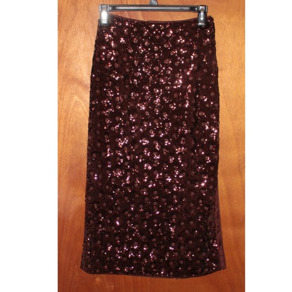 NWT & Other Stories Sequin Beaded Floral Midi Skirt Size 0 - Picture 8 of 10
